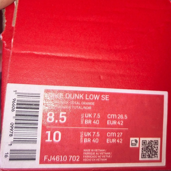 Nike Dunk Low SE Splash Volt Total Orange Green Size - Picture 6 of 6